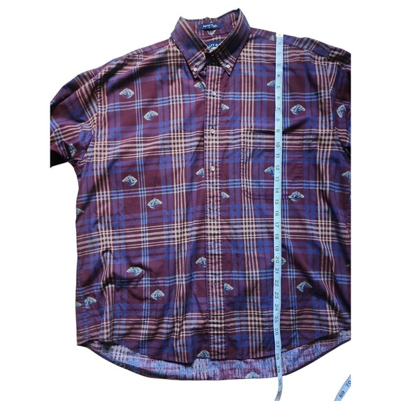 Salty Dog Gant Oxford Button Down Shirt Mens L Burgundy Plaid Equestrian Preppy - Picture 7 of 7